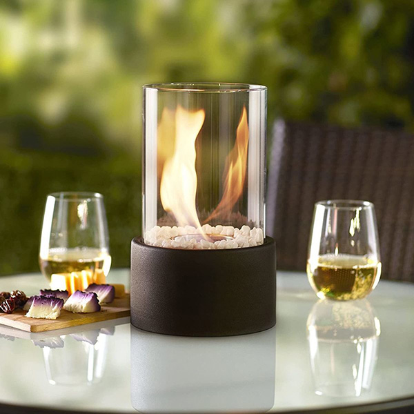 Tabletop Fireplace Compact Tempered Glass Indoor Outdoor