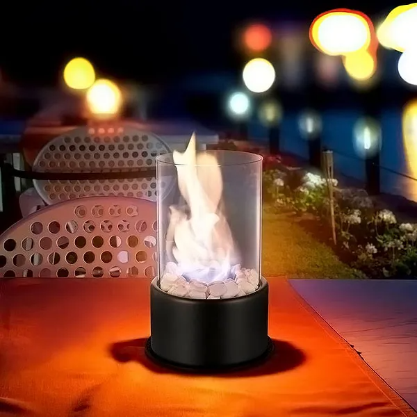Tabletop Fireplace Compact Tempered Glass Indoor Outdoor