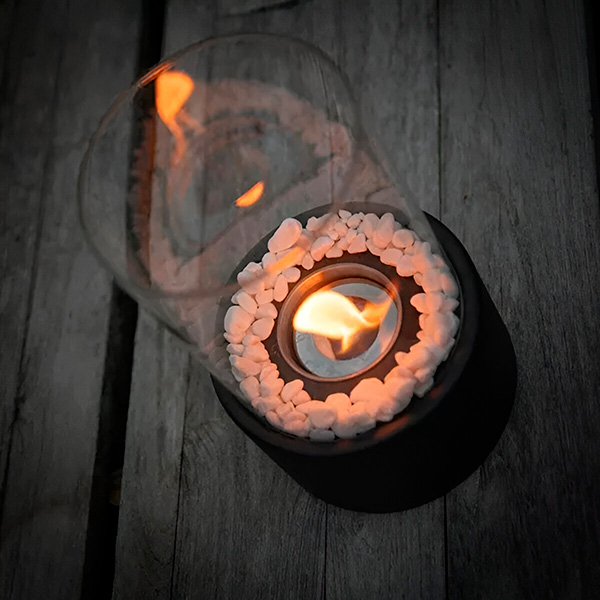 Tabletop Fireplace Compact Tempered Glass Indoor Outdoor