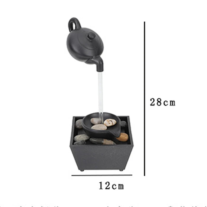 Tabletop Fountain Floating Teapot Illusion USB Type-C Powered