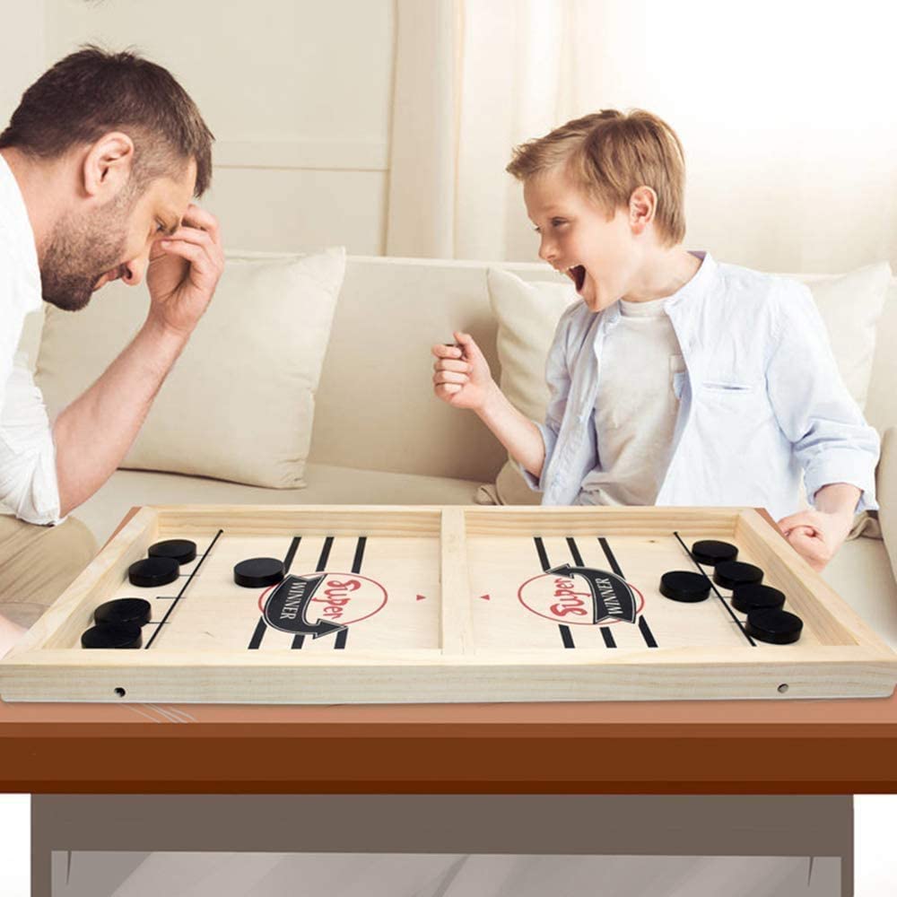 Tabletop Game 2-In-1 Wooden Foosball & Shuffleboard