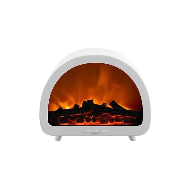 Tabletop Humidifier LED Fireplace Flame Remote & Timer
