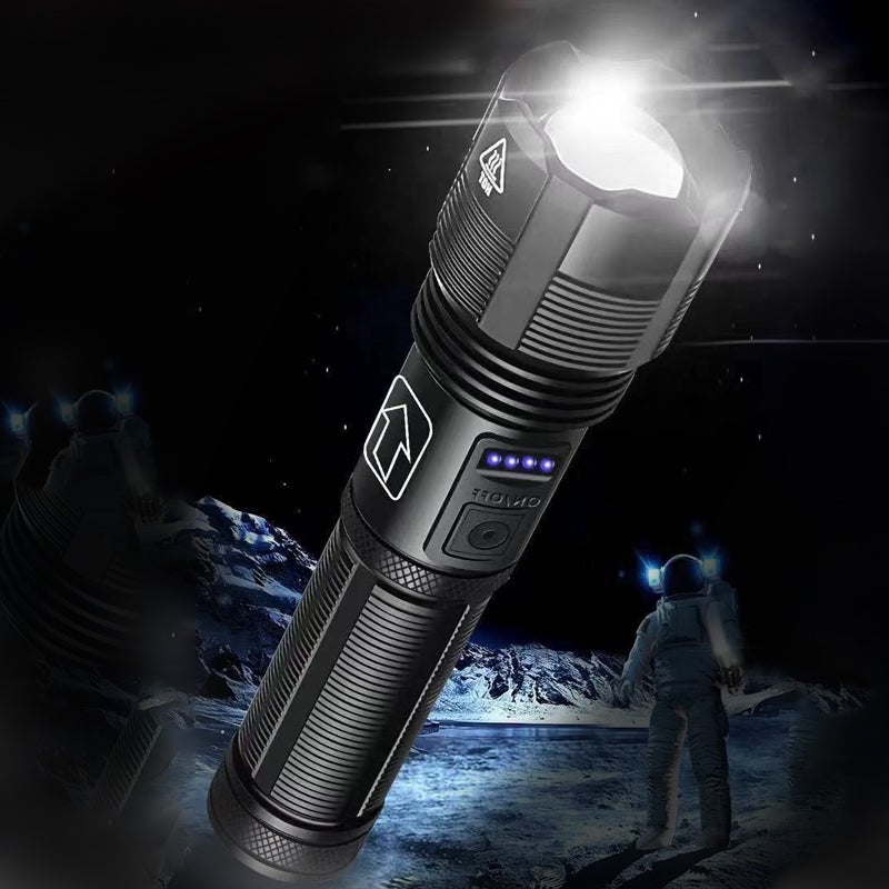 Tactical Flashlight 12,000 Lumens USB Rechargeable IPX8