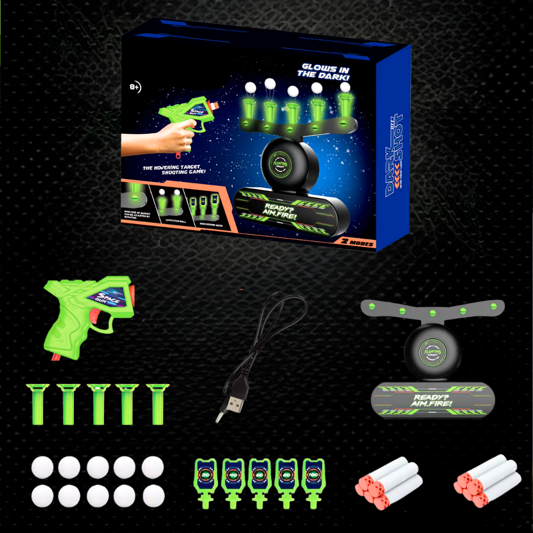 Target Game Floating Ball Adjustable Difficulty Foam Dart Gun