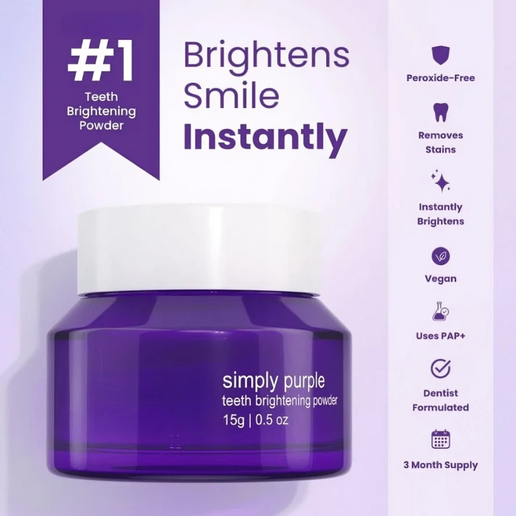 Teeth Whitening Powder Instant Stain Removal & Enamel Protection