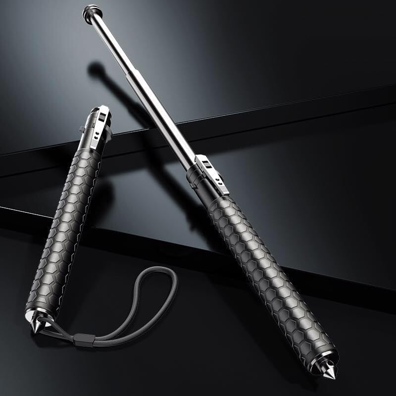 Telescopic Baton One-Button Auto-Extend Corrosion-Resistant Steel