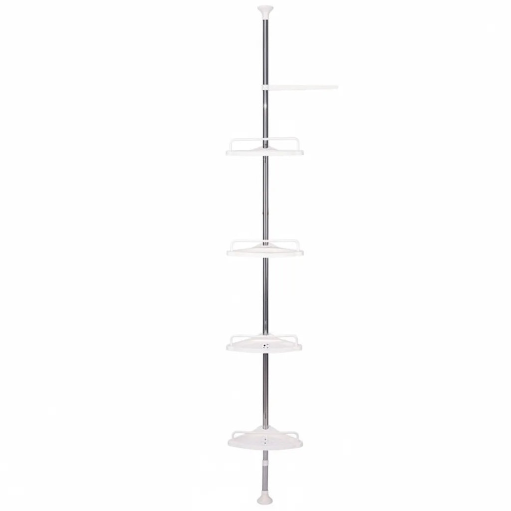 Telescopic Shower Shelf 4-Tier Adjustable No-Drill Stainless Steel