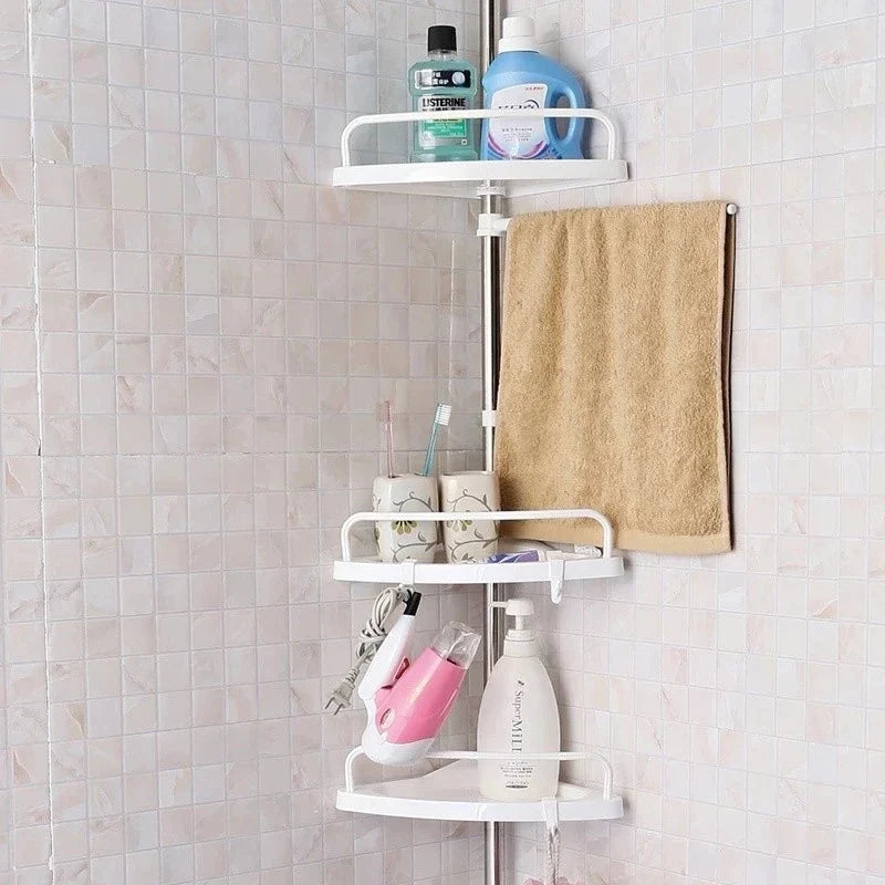 Telescopic Shower Shelf 4-Tier Adjustable No-Drill Stainless Steel