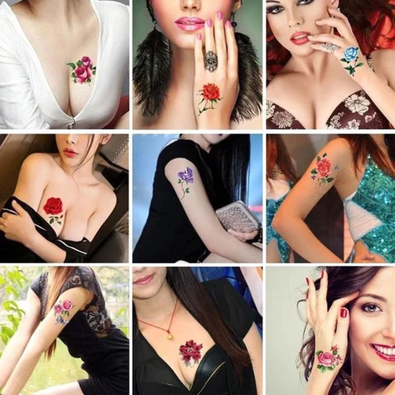 Temporary Tattoos Realistic 3D Waterproof Set of 50