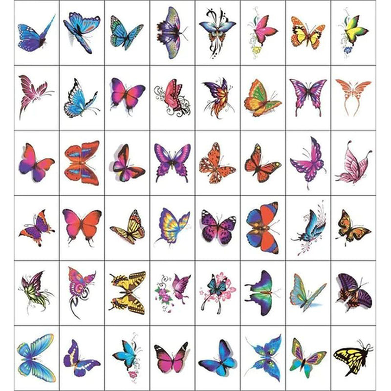 Temporary Tattoos Realistic 3D Waterproof Set of 50