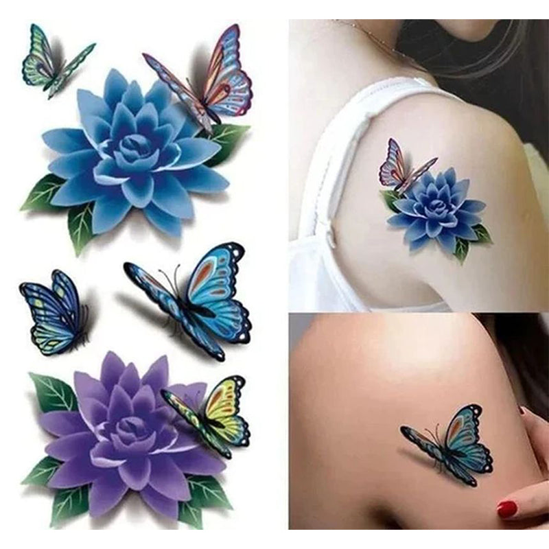 Temporary Tattoos Realistic 3D Waterproof Set of 50
