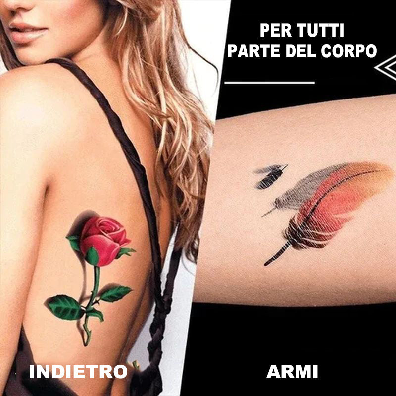 Temporary Tattoos Realistic 3D Waterproof Set of 50