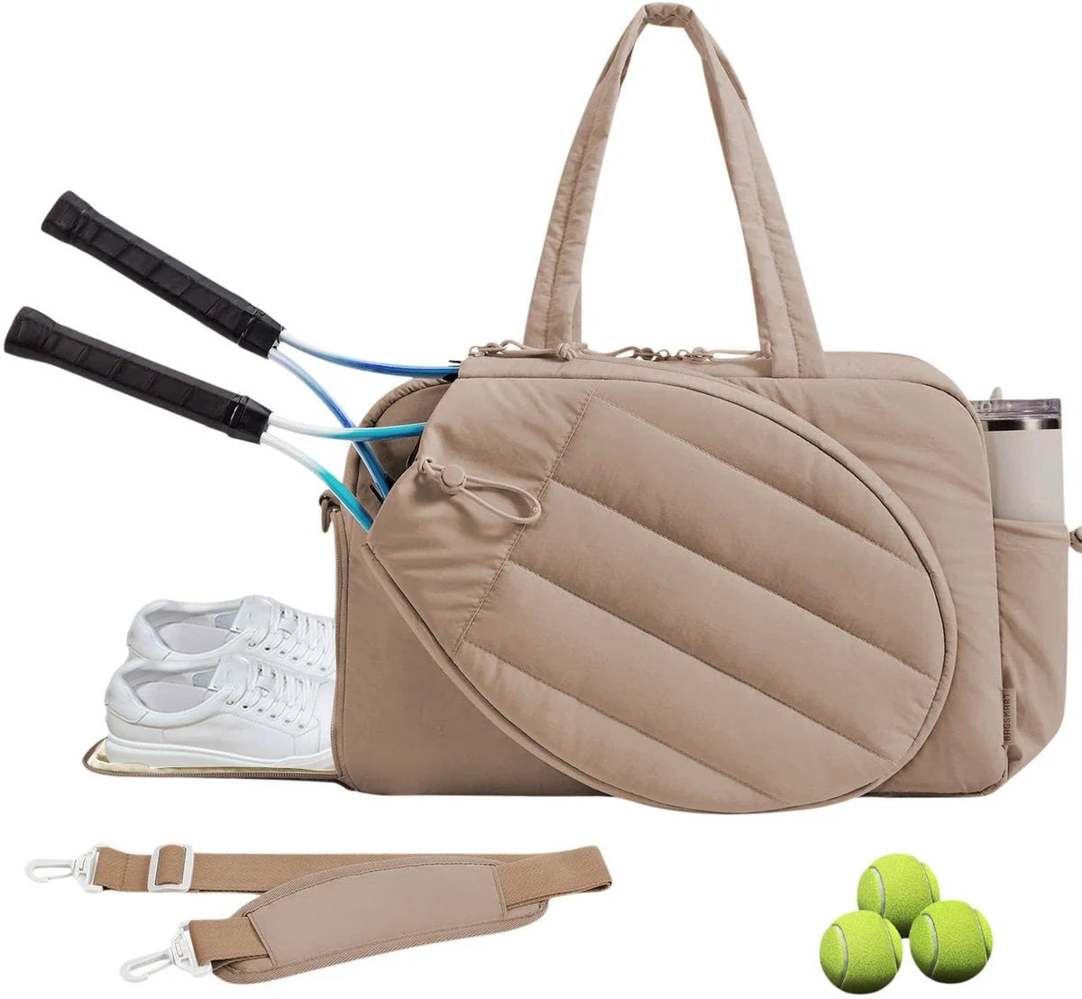 Tennis Bag Padded Racket Compartment & Shoe Compartment 42L Capacity