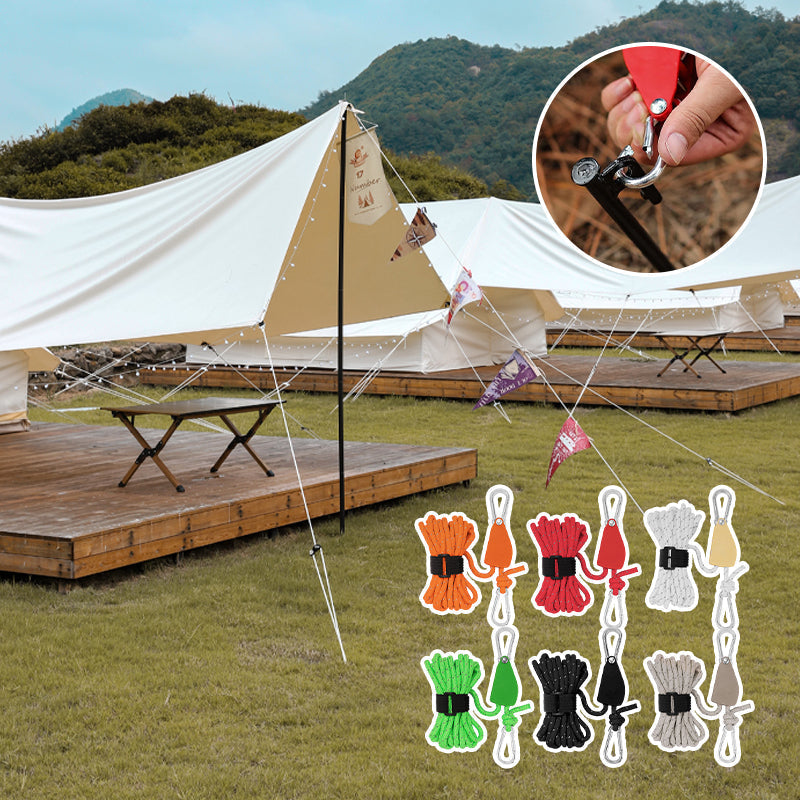 Tent Guy Lines Adjustable Roller Buckles Set of 4