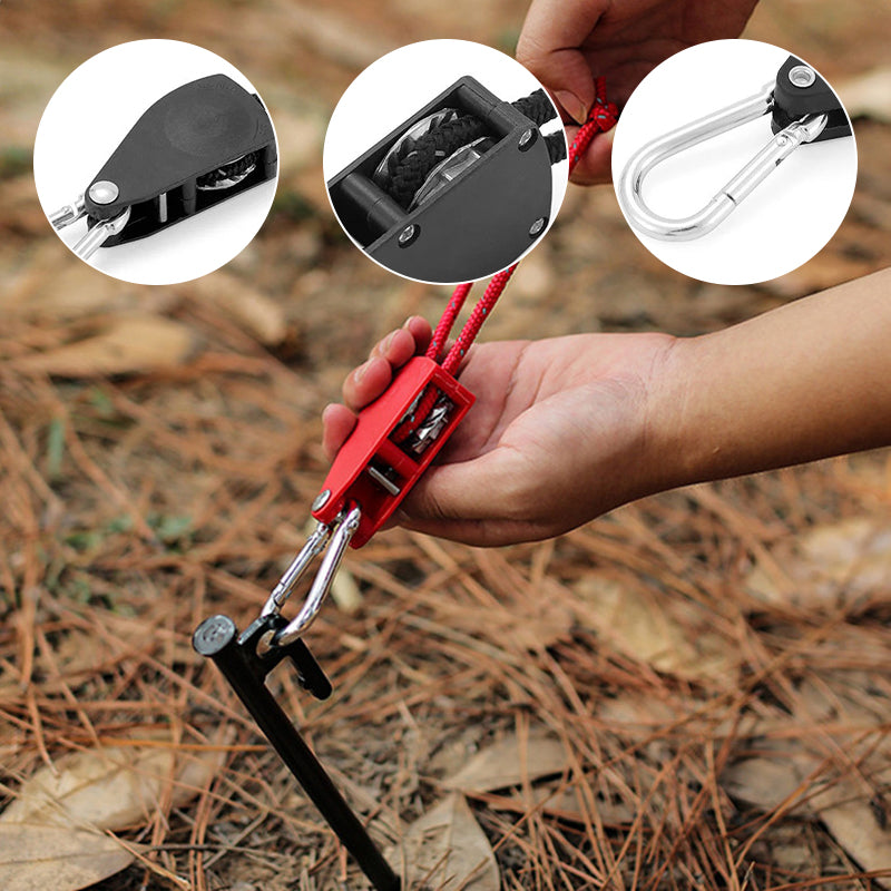 Tent Guy Lines Adjustable Roller Buckles Set of 4