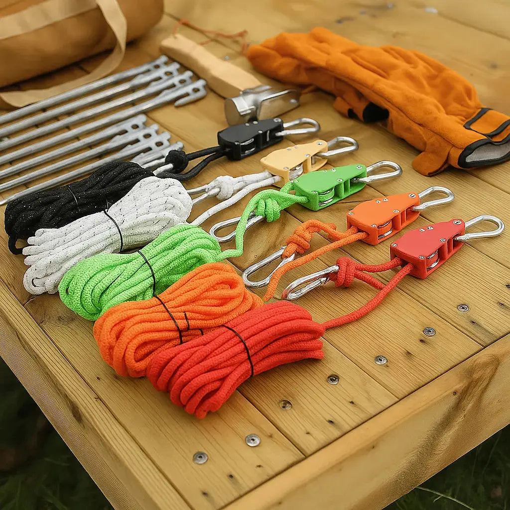 Tent Guyline Pulley Lock Reflective Stainless Carabiners