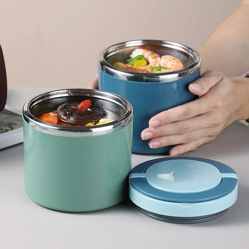 Thermal Lunchbox Double-Walled Stainless Steel Leak-Proof Lid & Handle