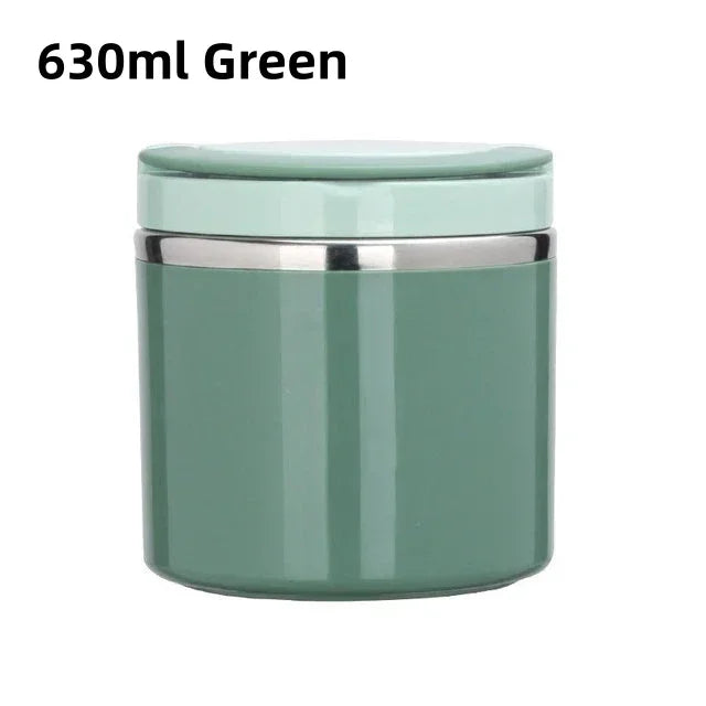 Thermal Lunchbox Double-Walled Stainless Steel Leak-Proof Lid & Handle