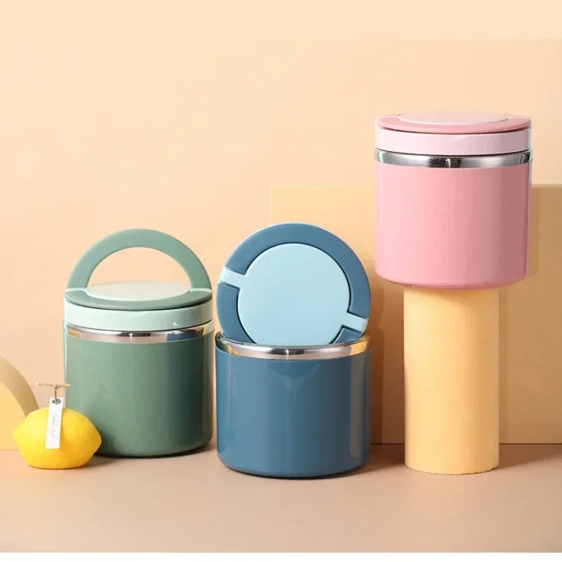 Thermal Lunchbox Double-Walled Stainless Steel Leak-Proof Lid & Handle