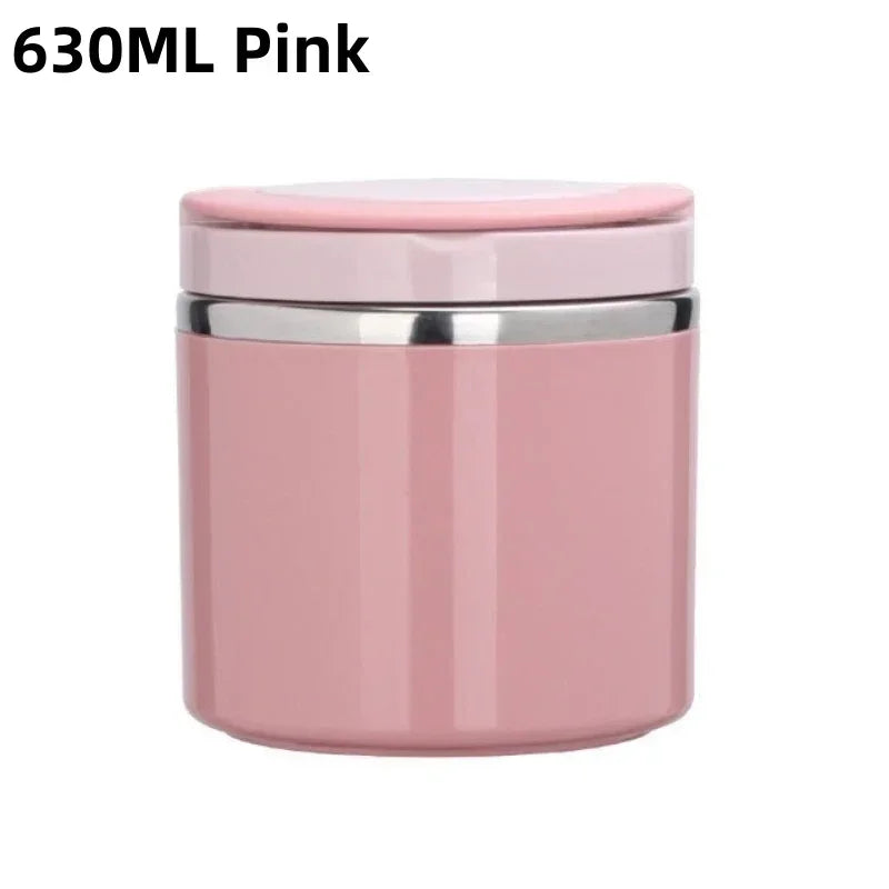 Thermal Lunchbox Double-Walled Stainless Steel Leak-Proof Lid & Handle