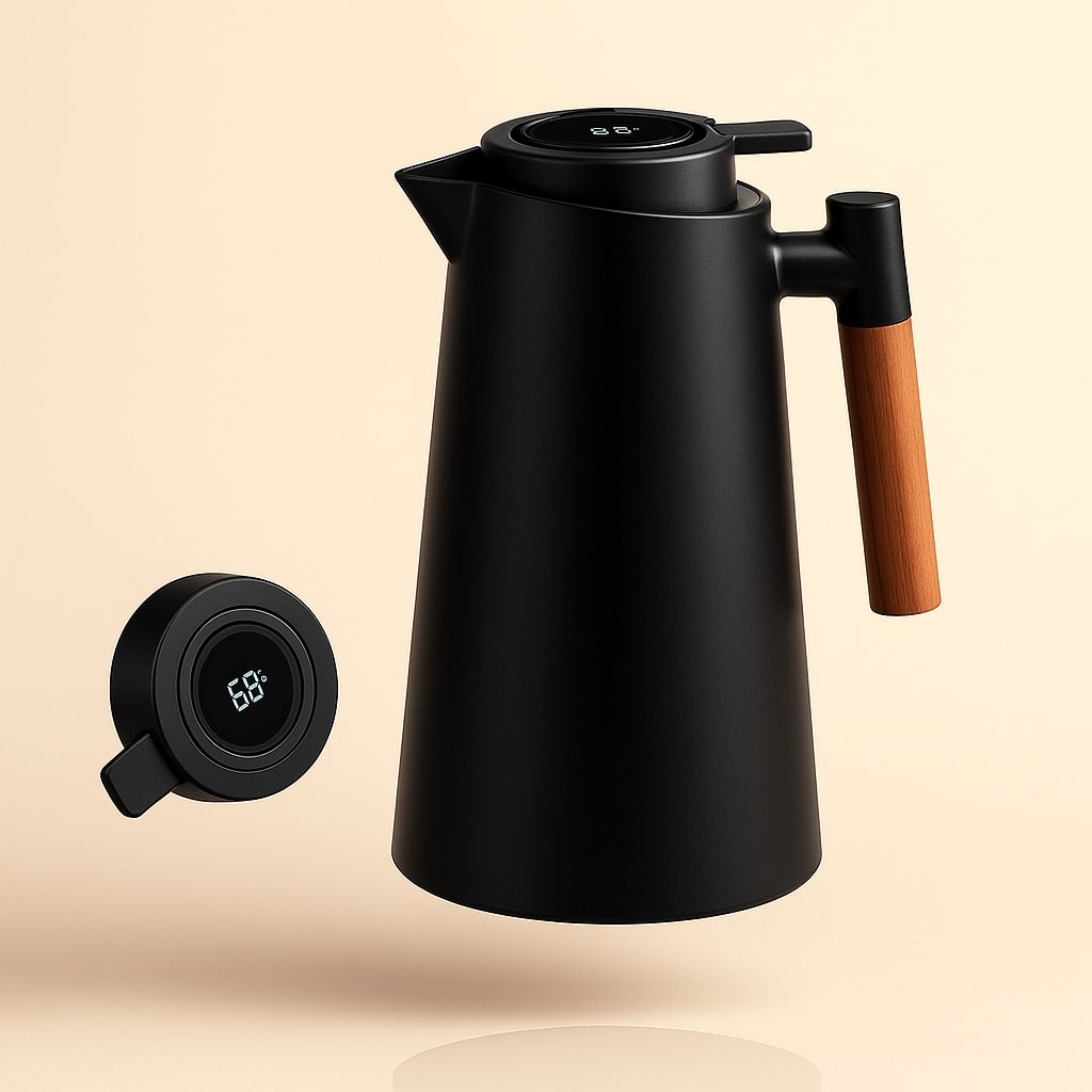 Thermos Flask 1L Digital Temperature Display Vacuum Insulated
