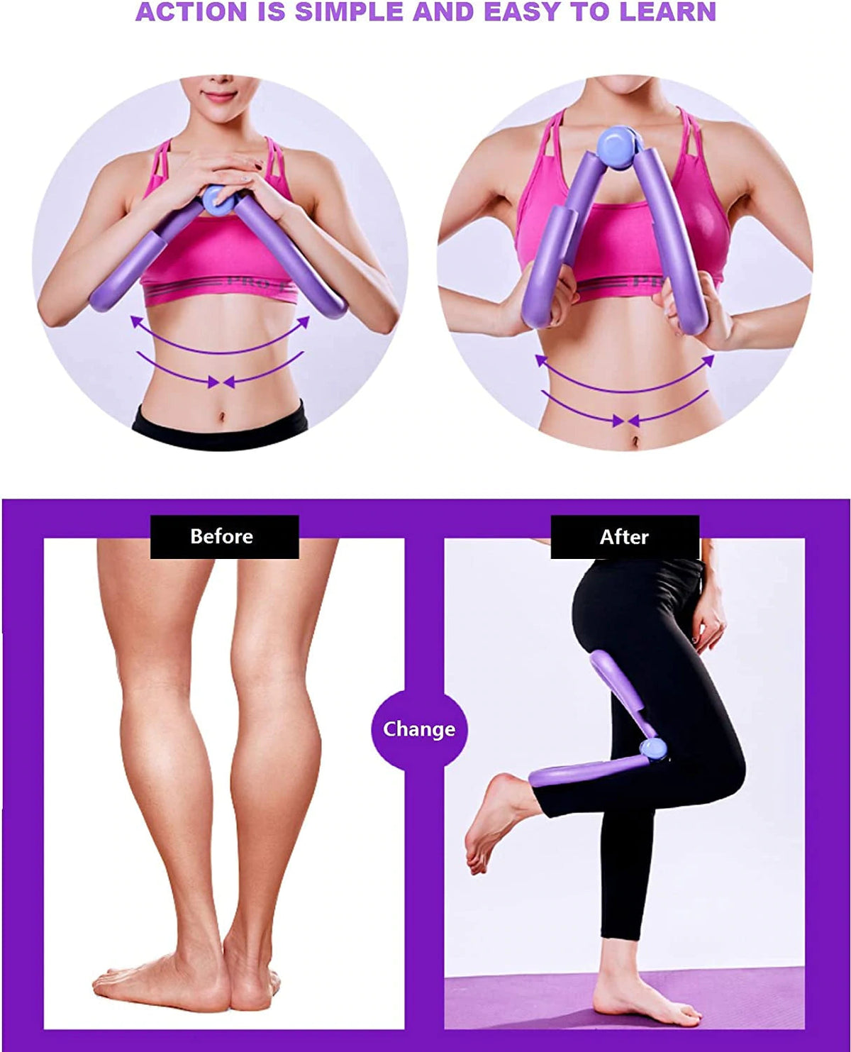Thigh Trainer Sweat-Absorbent Foam Handles Refined Steel Spring