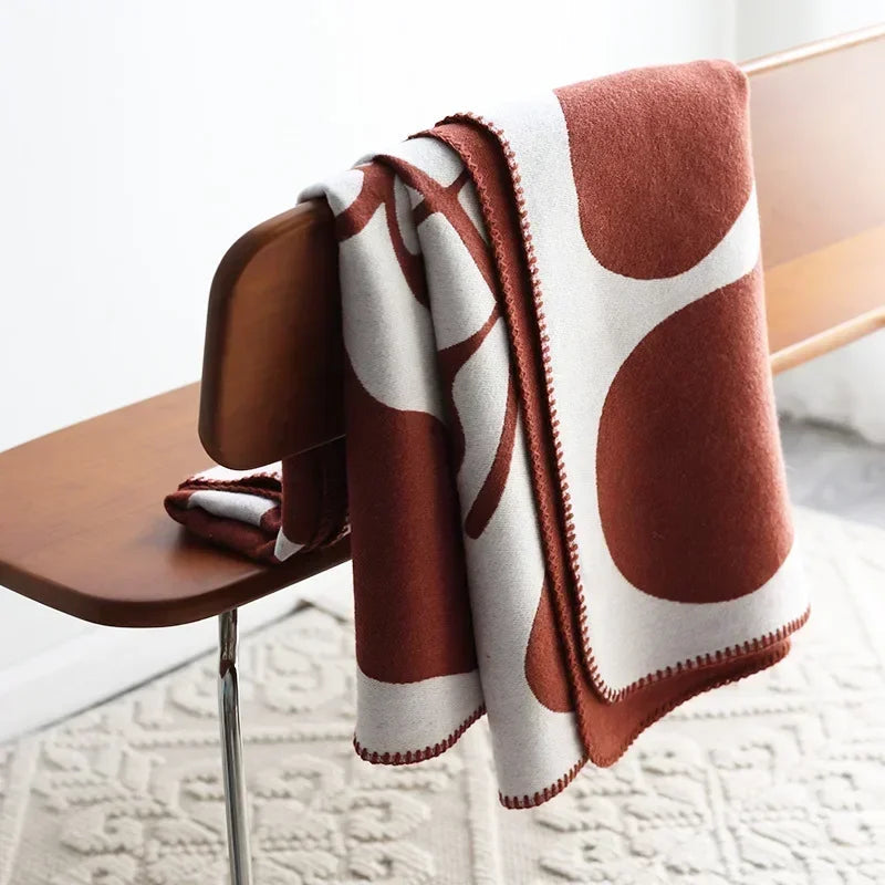 Throw Blanket Nordic Jacquard Cashmere-Like 130 x 180 cm