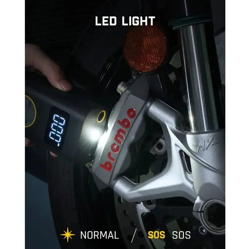 Tire Inflator Digital Auto-Stop Rechargeable USB & LED