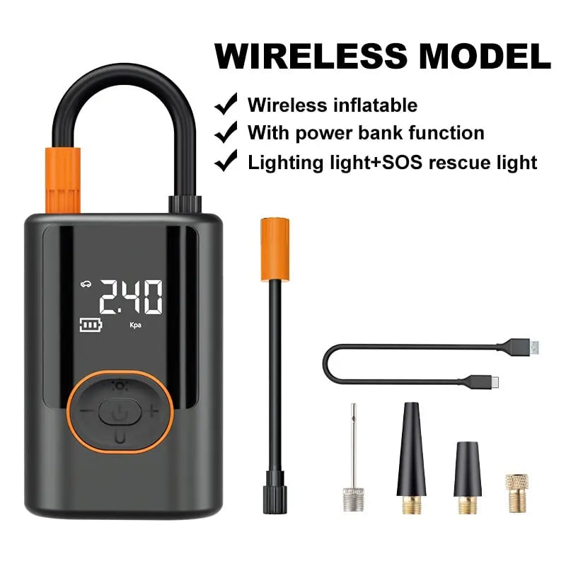 Tire Inflator Digital Auto-Stop Rechargeable USB & LED