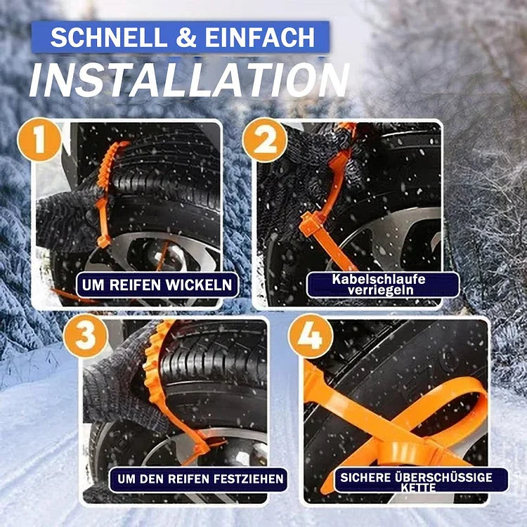 Tire Snow Chains Nylon Anti-Slip Adjustable 18-32 Inches