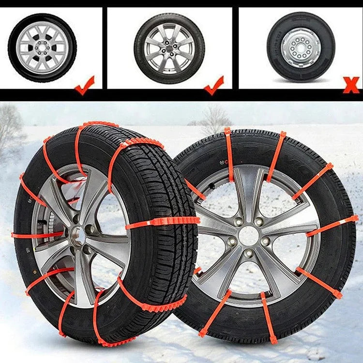 Tire Snow Chains Nylon Anti-Slip Adjustable 18-32 Inches
