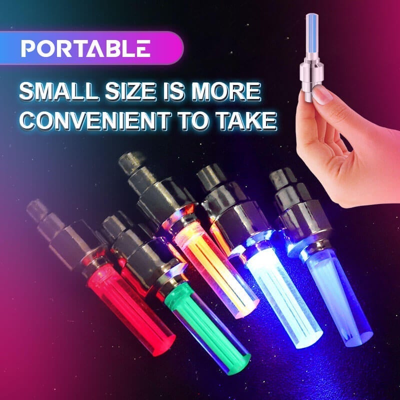 Tire Valve Cap Lights Motion-Activated 360 Degree Glow