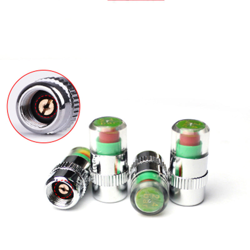 Tire Valve Caps Color-Coded Pressure Indicator & Airtight Seal