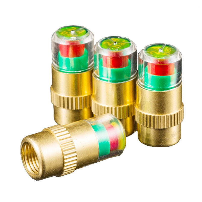 Tire Valve Caps Color-Coded Pressure Indicator & Airtight Seal