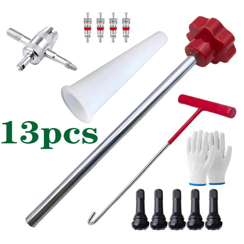 Tire Valve Repair Kit 5-In-1 Steel T-Handle