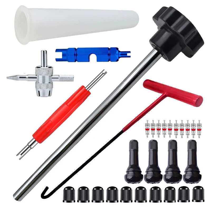 Tire Valve Repair Kit 5-In-1 Steel T-Handle