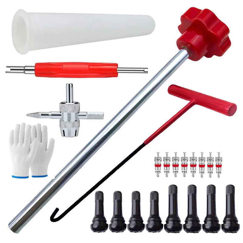 Tire Valve Repair Kit 5-In-1 Steel T-Handle