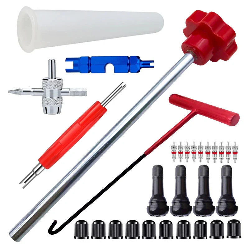 Tire Valve Repair Kit 5-In-1 Steel T-Handle