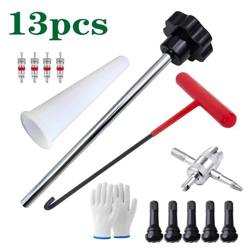 Tire Valve Repair Kit 5-In-1 Steel T-Handle