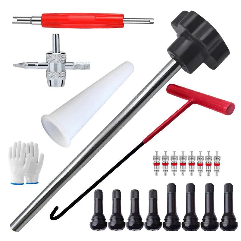 Tire Valve Repair Kit 5-In-1 Steel T-Handle