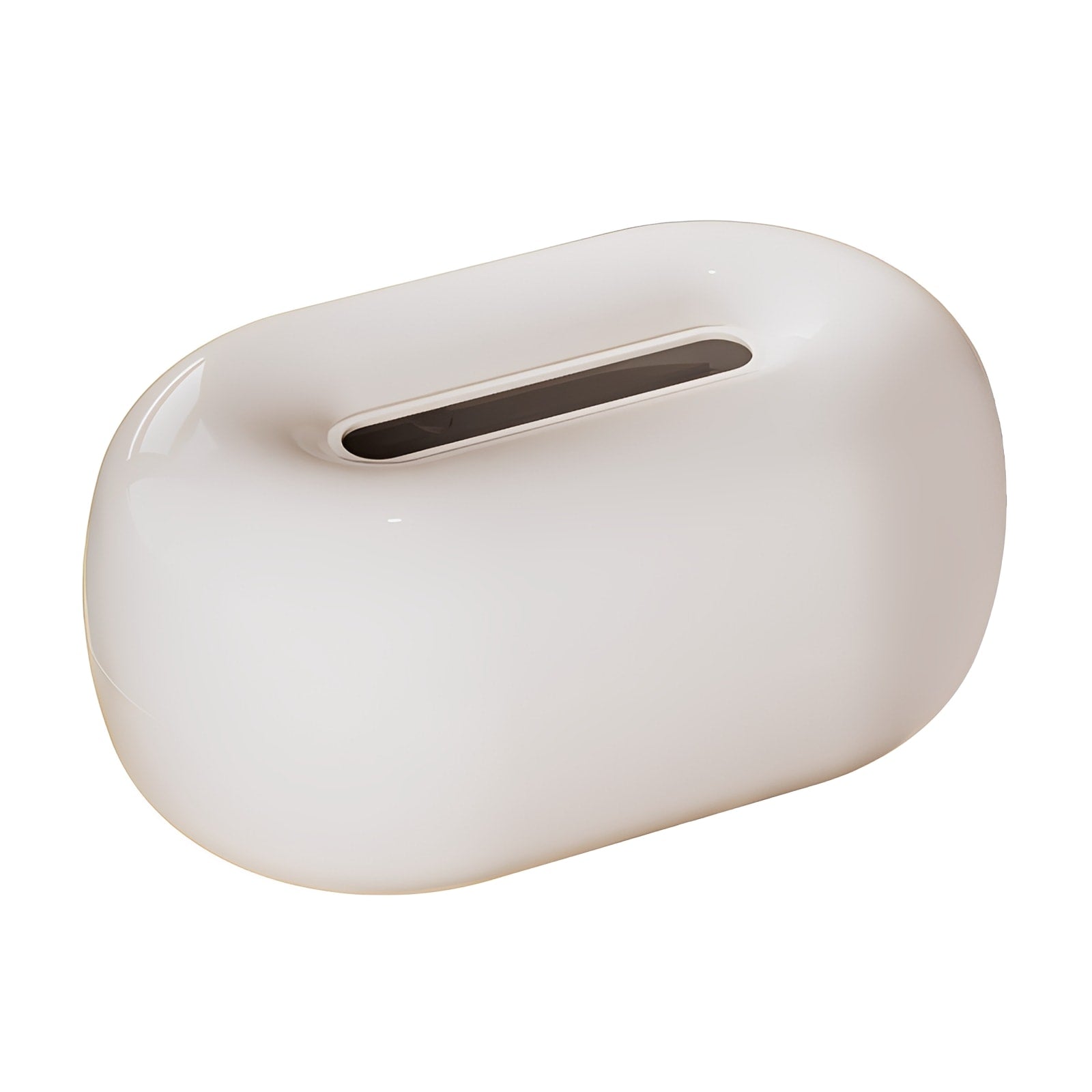 Tissue Holder Sculptural Pebble Shape Glossy Ceramic