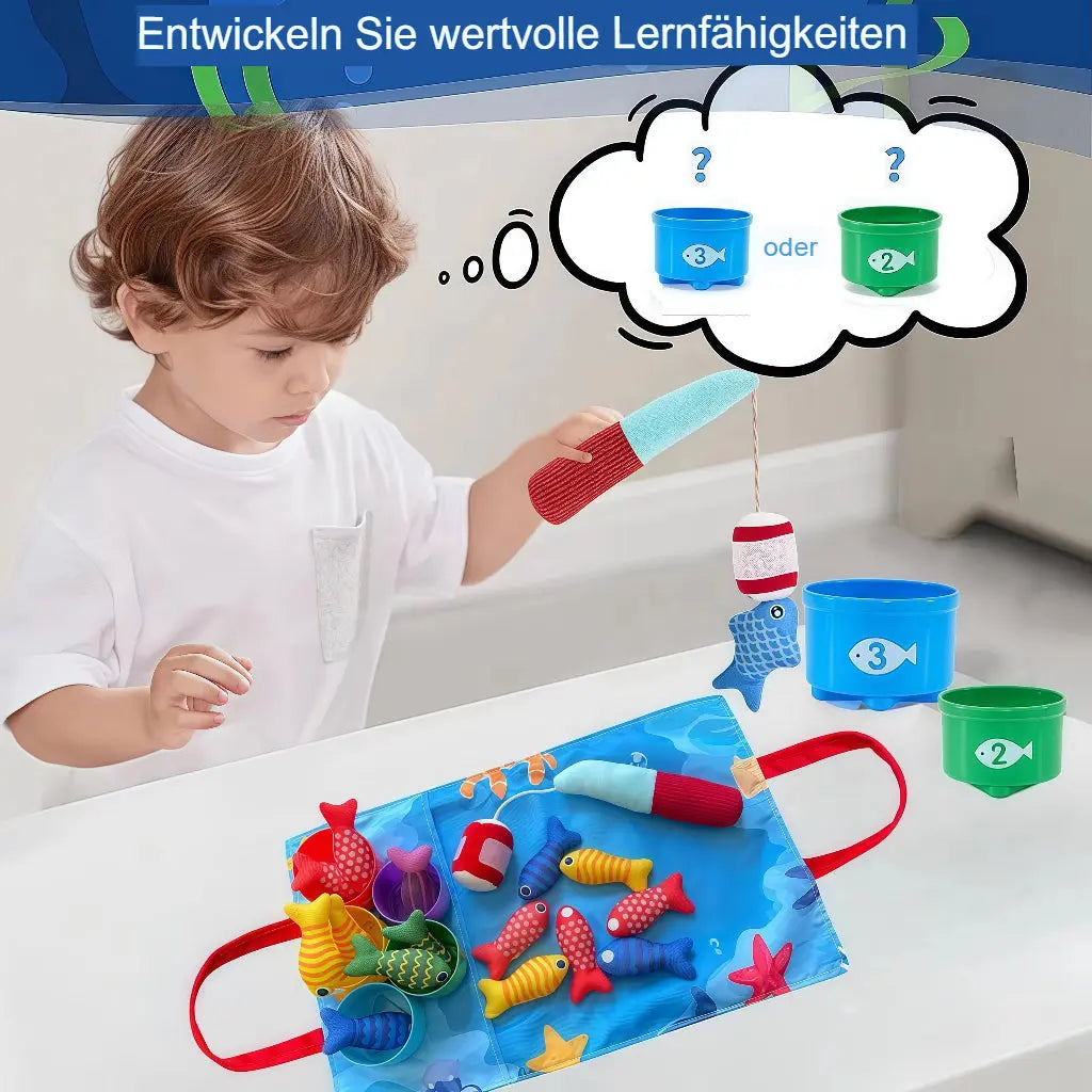 Toddler Fishing Playset Soft Fabric Fish & Velcro Rod