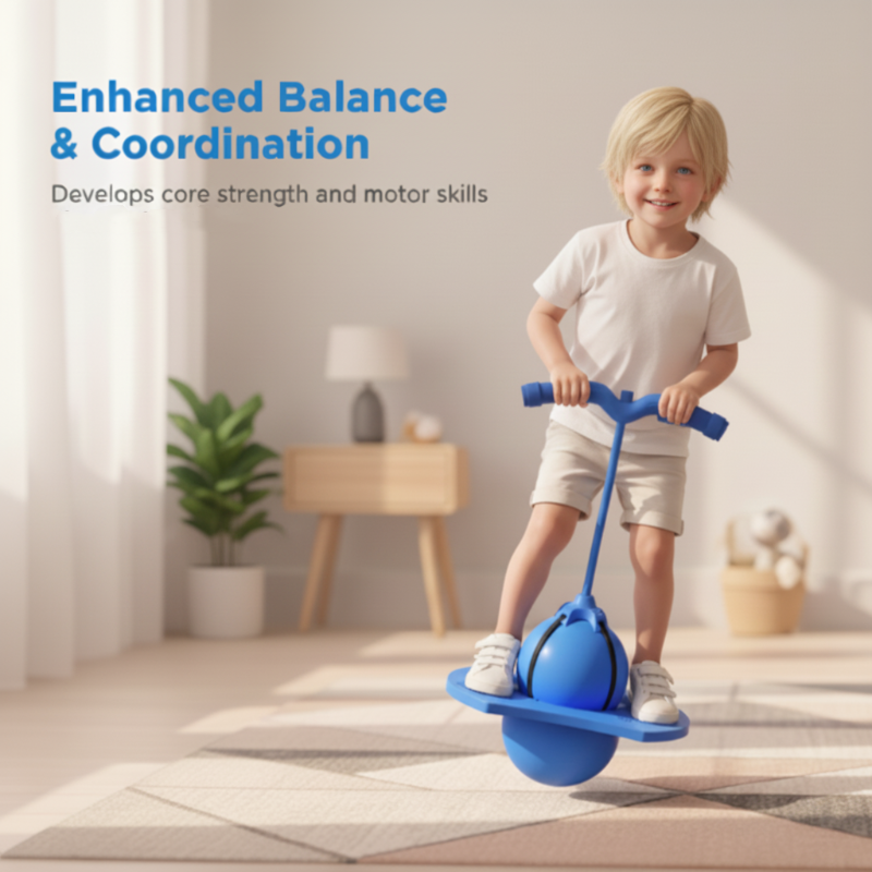 Toddler Hopper Ball Non-Slip Platform Removable Foam Handles
