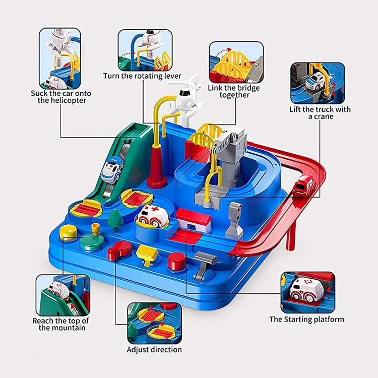 Toddler Puzzle Toy Track & Button Car 8 Challenges