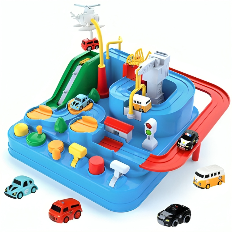 Toddler Puzzle Toy Track & Button Car 8 Challenges