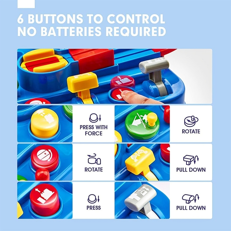 Toddler Puzzle Toy Track & Button Car 8 Challenges