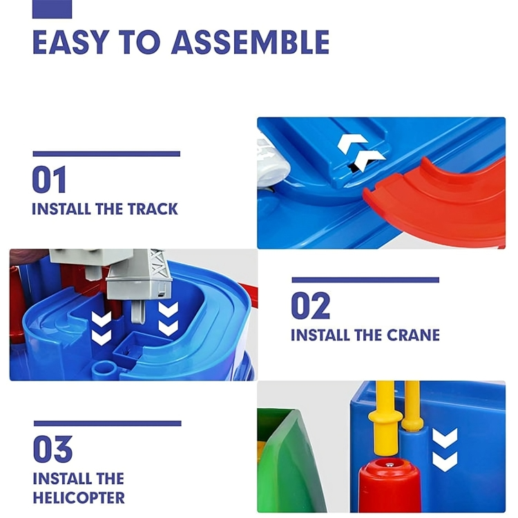 Toddler Puzzle Toy Track & Button Car 8 Challenges