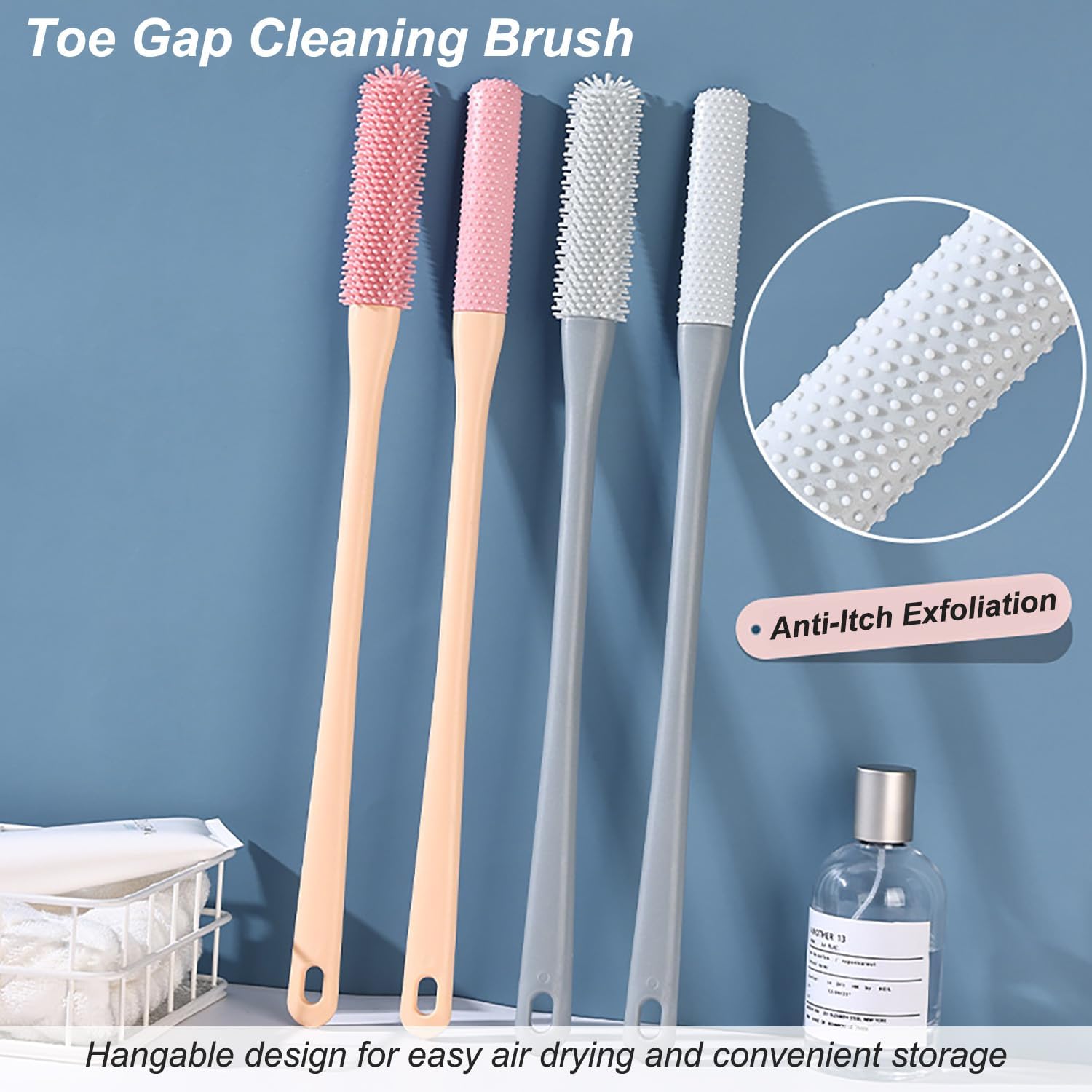 Toe Gap Cleaner Ergonomic Long Handle & Soft Bristles