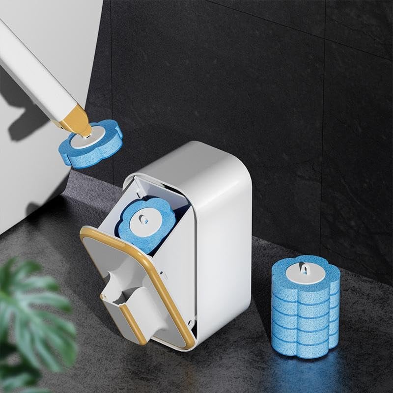 Toilet Brush Disposable Heads Antibacterial Coating & Wall Mount