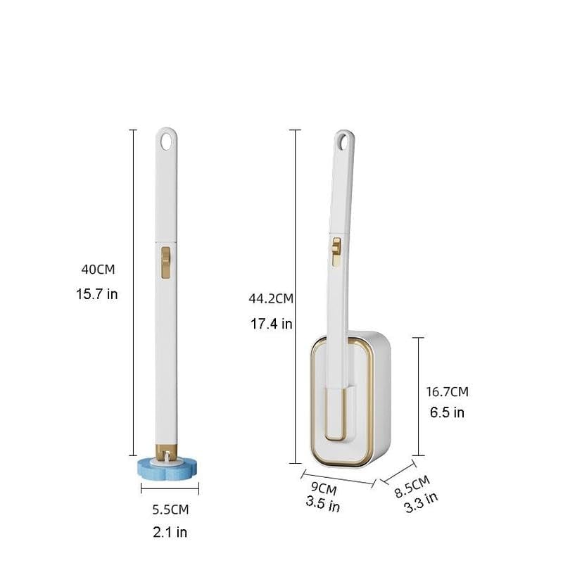 Toilet Brush Disposable Heads Antibacterial Coating & Wall Mount